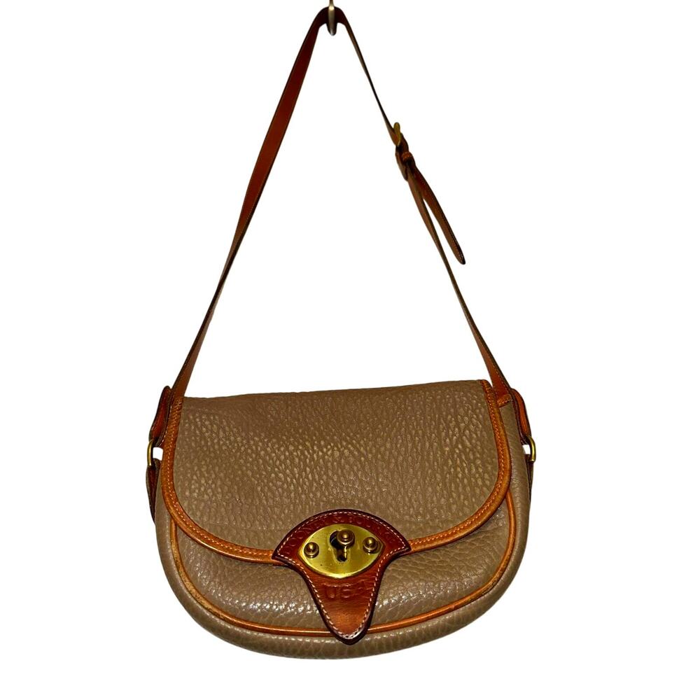 Vintage Dooney & Bourke Cavalry Trooper Shoulder Bag Crossbody Taupe Camel Tan‎